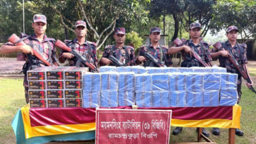 শেরপুর সীমান্তে অর্ধকোটি টাকার ভারতীয় পণ্য জব্দ করল বিজিবি