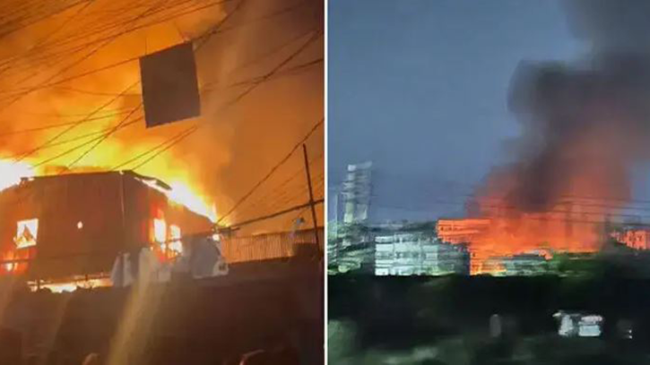 কুড়িল বিশ্বরোডে রিকশার গ্যারেজে আগুন, নিয়ন্ত্রণে ফায়ার সার্ভিস