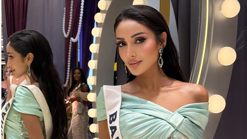 মিথিলা মেকআপ নিতে বসেন ফাইনালের জন্য। ছবি: ফেসবুক