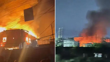 কুড়িল বিশ্বরোডে রিকশার গ্যারেজে আগুন, নিয়ন্ত্রণে ফায়ার সার্ভিস