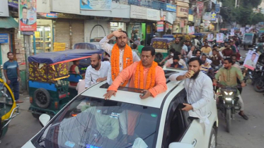 কিশোরগঞ্জে গণঅধিকারের প্রার্থী হানিফের শোভাযাত্রা