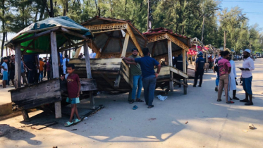 কক্সবাজার সৈকতের বালিয়াড়ি থেকে দোকান উচ্ছেদ শুরু