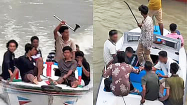 কুমার নদে কিশোরদের সশস্ত্র মহড়া